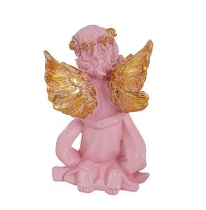 Statue de décoration d'ange rose pour fille |   Figurine de fée mignonne pour la décoration de la maison et les cadeaux |   Accent de table en résine - Product Image 3