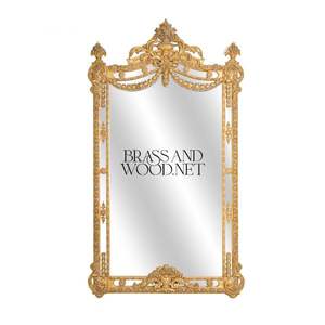 Marco de Espejo de Latón Ornamentado de Lujo, Espejo de Pared Clásico - Product Image 1