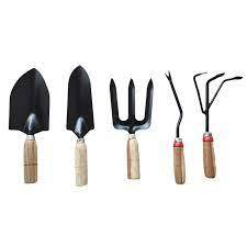 ชุดเครื่องมือทำสวนงานศิลป์สีเหลืองด้ามไม้ขนาดเล็ก3ชิ้นชุดเครื่องมือทำสวนพลั่วพร้อมด้ามไม้ - Product Image 5