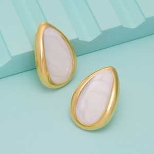 Trendy Religious Stud Earrings 193090 Water Drop Shape Bezel Setting with Copper Zinc Alloy Alloy Main Material for Parties - Product Image 1
