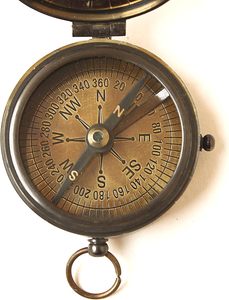Vintage Classic Copper Kelvin Hughes Compass Keychain with 100 Year <b>Calendar</b> | Rectangle Pattern Navigational Tool - Product Image 5