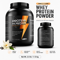 Poudre de Protéine de Lactosérum à la Vanille 2,5 LB (1,13 kg) 22 g de Protéines par 30 g de dose Supplément Nutritionnel Sportif Facile à Mélanger OEM ODM Marque Privée