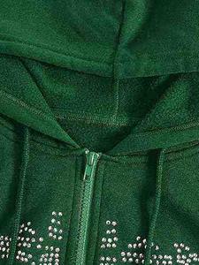 เสื้อฮู้ดดี้ปักเพชรแบบสตรีทแวร์ ดีไซน์ใหม่ ผ้าฝ้าย 100% ทรงโอเวอร์ไซส์ ระบายอากาศได้ดี ซิปคลุมหน้า สำหรับผู้ชาย ราคาถูก - Product Image 4