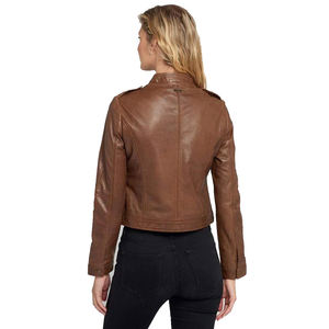 Premium <b>Women's</b> Winter Jacket Breathable Comfortable Sheep Fur Cotton PU Solid Flannel Fabric Knitted Customizable Hot Selling - Product Image 4