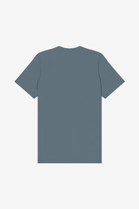 T-shirts pour hommes en coton bleu poussiéreux à col rond et manches courtes, style streetwear décontracté, options à motifs et vierges, directement de l'usine - Product Image 6