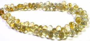 ลูกปัด Briolette ทรงหยดน้ำตา6.5-10มม. สีเหลืองมะนาวธรรมชาติ9 "สายอัญมณีหลวมเล่นสีชั้นยอด - Product Image 4