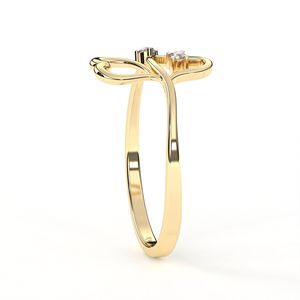 แหวนหัวใจประดับเพชรทอง14K สุดหรูสำหรับผู้หญิงดีไซน์หรูหราทำด้วยมืองานแฮนด์เมดสวยงามของขวัญเครื่องประดับชั้นดี - Product Image 4