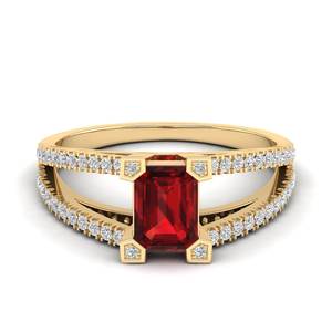 Anillo de Compromiso REYES, Nuevo, Oro Sólido de 14K, Corte Esmeralda, Granate de 1 Quilate, para Mujer, Certificado IGI, Joyería de Diamantes - Product Image 6