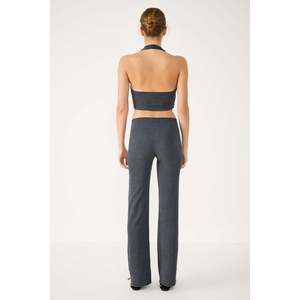 Pantalones de Campana Otoñales, Cintura Elástica, Texturizados, de Cintura Alta, Estilo Casual, Transpirables, Talla XL, Color Lavado, Decoración Arrugada - Product Image 5