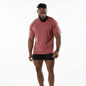 Vêtements couleurs unies T-shirt surdimensionné lourd logo personnalisé impression chemise T-shirts à manches courtes vêtements d'occasion - Product Image 4