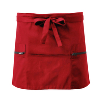 Mini bolsillo con cremallera corto Bar dinero ecológico Poly algodón manga delantal para camareros cóctel camareras camareros uniforme de Hotel
