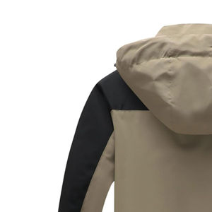Veste de pluie imperméable en toile 100% nylon pour homme Logo personnalisable sur le devant Coupe-vent d'extérieur Capuche réfléchissante Conception multi-panneaux - Product Image 6