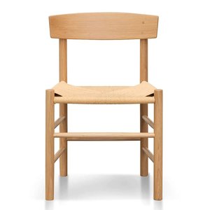 เก้าอี้รับประทานอาหารไม้สักธรรมชาติ Otway พร้อมหวายทอสําหรับร้านอาหารคาเฟ่ การใช้งานรับประทานอาหารกลางแจ้งในร่ม - Product Image 2