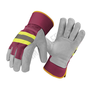 ถุงมือนิรภัยหนังวัวฟอกฝาด้านหลังแบบตาข่ายสำหรับป้องกันมืออุตสาหกรรม - Product Image 6