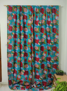 Cortinas de ventana de algodón de lujo, estampado de flores de frutas turquesa, elegante, sala de estar, decoración del hogar, paneles de cortina transpirables suaves - Product Image 5