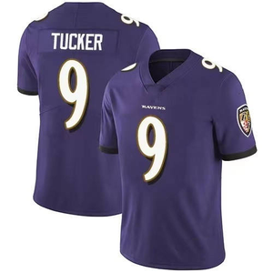 Maillots de football américain personnalisés de haute qualité pour l'été 2025, équipes des Ravens, vente en gros # 9 Tucker # Maillot brodé 0 Smith - Product Image 1