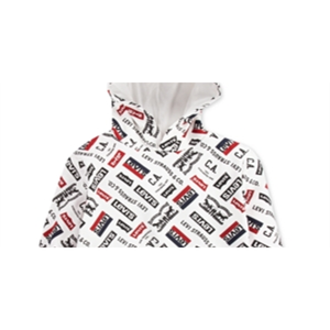 Felpa con Cappuccio Levi's per Bambini, Logo in Pile, Bianca, Taglia 6 - Classica Felpa in Cotone per Ragazzi e Ragazze, per Autunno e Inverno - Product Image 2
