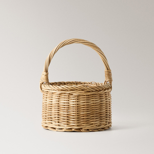 Cesta de mimbre tejida a mano blanca, cestas de mimbre seleccionadas para regalo y flores secas, contenedor de almacenamiento de cocina - Product Image 6