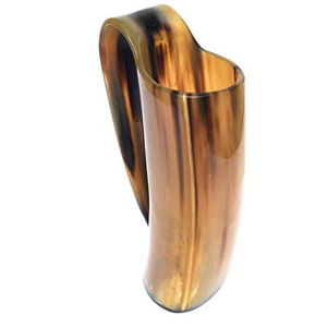 แก้วเขาควายสีดำ แก้วคุณภาพสูง ทำจากเขาควายธรรมชาติ พร้อมหูจับ แก้วเบียร์ทรงไวกิ้งสำหรับบาร์ - Product Image 1