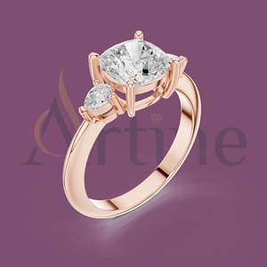 Anillo de zafiro 14K Diseño único de Halo - Product Image 1