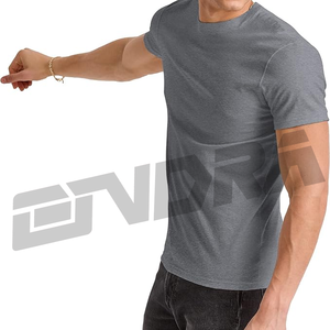 T-shirts vierges pour hommes, couleur bleue unie, style simple, en coton doux, parfaits pour l'impression de vêtements décontractés, à usage quotidien, au look moderne. - Product Image 6