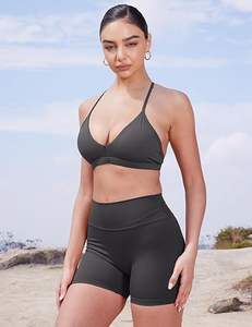 Short de motard pour femme avec poches Taille haute Contrôle du ventre Spandex Workout Yoga Athletic Gym Shorts - Product Image 2