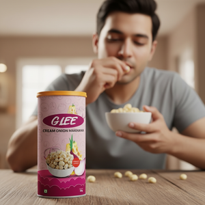 GLEE Impex - Nueces de Makhana Asadas con Sabor a Crema y Cebolla, 80 g, Estilo Pringle, Sin Gluten, Bajas en Grasa - Product Image 3