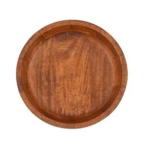 Grand bol en bois sculpté, plat de service rond, centre de table en bois naturel, décoration rustique, cuisine, table à manger, présentoir à fruits et salades - Product Image 5