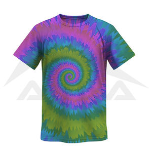 Vente chaude Personnalisé Tie dye T-shirts D'été Coloré Tie Dye Chemises Pour Hommes 170gsm 55% Coton 45% Polyester - Product Image 5