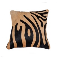 Mignon tigre noir et beige couleur zèbre imprimé rayures imprimé animal décor jeter taie d'oreiller 18x18 pouces carré coussin personnalisé