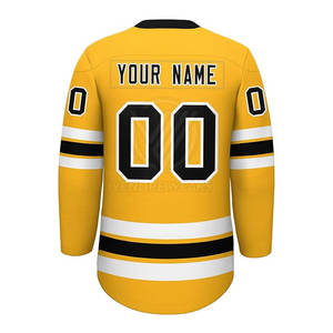 Maillot de hockey sur glace pour homme adulte, dernier design, couleur unie, 100% polyester, séchage rapide, respirant, couleurs personnalisées, logo, service OEM - Product Image 2