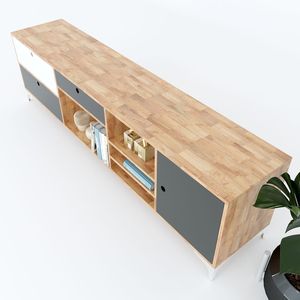SFKTV009- ยูราน 2 ดีไซน์มินิมอล ไม้ยางพารา เค ทีวี 200x40x55 ซม. - Product Image 4