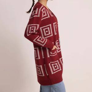 Surdimensionné O-cou Automne Hiver Pull Mode Tricoté Lâche Casual Jumper Hight Street Dames Pull Coton Tricoté - Product Image 4