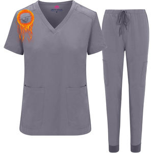 Respirant coton médical gommages ensemble unisexe médecin infirmière hôpital chirurgical uniforme survêtement pantalon haut Logo personnalisé en gros - Product Image 1