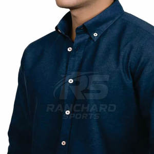 Chemise en jean à manches longues pour homme, coupe ajustée tendance, chemise décontractée pour homme, chemise en jean vintage, coton doux, haut de tous les jours pour la rue - Product Image 6