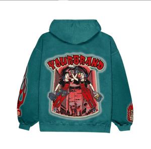 Ropa de calle vintage marca Boxy Fit ácido lavado desgastado L polar algodón Sudadera con capucha logotipo personalizado MOQ 1PC - Product Image 5