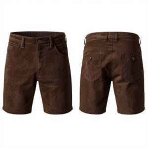 Pantalones Cortos Bávaros de Gamuza Oscura Premium para Hombre, Pantalones Cortos de Cuero Tradicionales Bordados para Oktoberfest, Fabricante de Ropa OEM - Product Image 1