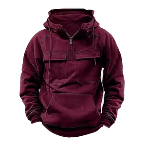 Oferta Caliente: Nueva Moda de Invierno - Sudadera con Capucha para Hombre, Lisa, Personalizada, 100% Algodón Orgánico, Gruesa, Ecológica, con Bolsillo Cargo - Product Image 4