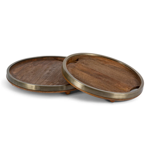 Vaisselle personnalisée pour la maison Plateau de service en bois avec poignée en métal Plateau de rangement en bois Prix le plus bas - Product Image 2