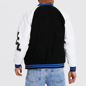 Vestes pour hommes Veste pour hommes Varsity Baseball personnalisée Veste noir blanc Letterman College Style Streetwear Laine Cuir Manches - Product Image 2