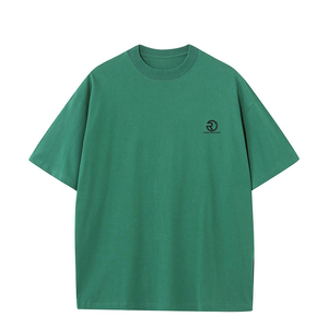 เสื้อยืดโอเวอร์ไซส์ผ้าไหมเสื้อยืดโอเวอร์ไซส์ผ้าคอตตอนเนื้อนุ่มปักโลโก้ออกแบบได้ตามที่ต้องการ - Product Image 1