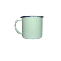 Mugs en métal personnalisés avec revêtement émaillé vert pour la maison et l'hôtel tasse de verres au design unique pour la cuisine et la table