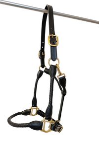 BRAND ZONE Horse Leather <b>Halter</b> with Brass Buckle Premium Quality horse equipment equestrian accessories Wholesaler Supplier - Product Image 4