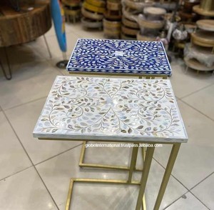 Premium Mother of Pearl Inlay Coffee Table for Modern Homes Furniture Living Room <b>Drawing</b> Room Decor MOP & Wood Table - Product Image 4