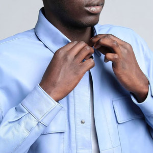 Bajo MOQ Casual & Fashion Wear Unique Look Hombres Camisa de cuero Calidad fina Mejor diseño Precio barato Hombres Camisa de cuero - Product Image 6