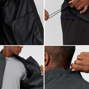 Conjuntos de chándal personalizados OEM para hombre, chaqueta cortavientos de nailon 100%, conjuntos de dos piezas, chaqueta impermeable cortavientos con logotipo personalizado - Product Image 3