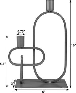 เชิงเทียนแบบเรียวสองด้านสำหรับตกแต่งเทียนดีไซน์สุดสร้างสรรค์เชิงเทียนโลหะสีดำฐานกันลื่นสำหรับตกแต่งบ้านคริสต์มาส - Product Image 4