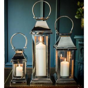 Lanterne à bougie décorative en acier inoxydable et en verre pour la décoration de la maison et du jardin Lanterne en métal suspendue - Product Image 5