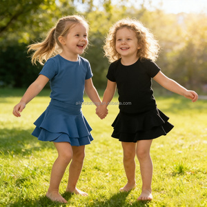 Jupe de tennis sans manches pour filles, personnalisable avec logo, séchage rapide, vêtements de sport yoga, jupe de gym pour enfants, faible MOQ, livraison rapide, OEM - Product Image 4