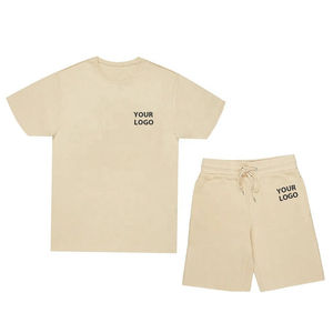 2025 hommes décontracté Streetwear personnaliser Style à manches courtes Premium T-Shirt ensemble 100% coton imprimé Logo court imprimé matériel - Product Image 6